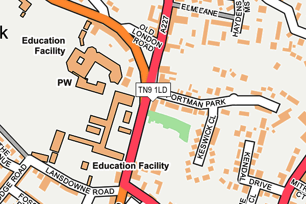 TN9 1LD map - OS OpenMap – Local (Ordnance Survey)