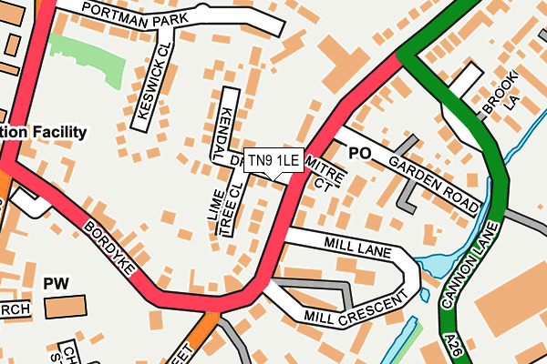 TN9 1LE map - OS OpenMap – Local (Ordnance Survey)