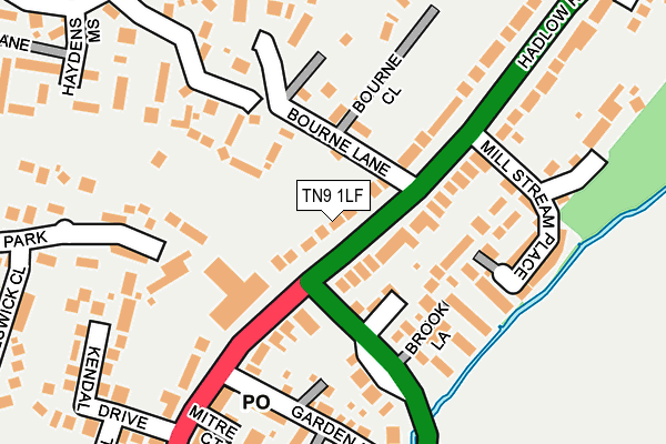 TN9 1LF map - OS OpenMap – Local (Ordnance Survey)