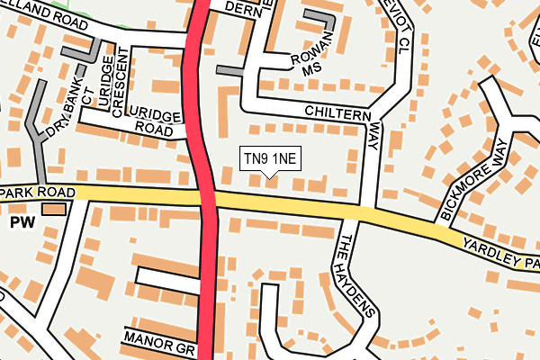 TN9 1NE map - OS OpenMap – Local (Ordnance Survey)