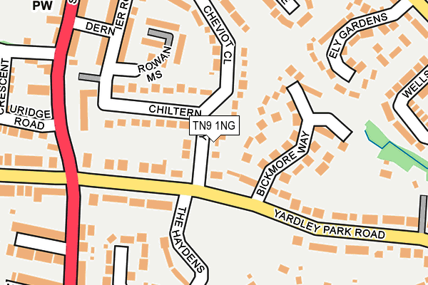 TN9 1NG map - OS OpenMap – Local (Ordnance Survey)