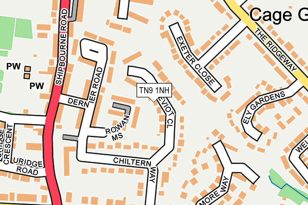 TN9 1NH map - OS OpenMap – Local (Ordnance Survey)