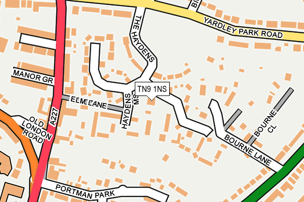 TN9 1NS map - OS OpenMap – Local (Ordnance Survey)