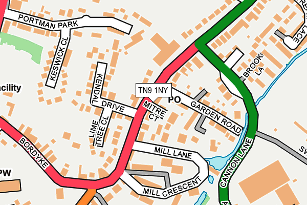 TN9 1NY map - OS OpenMap – Local (Ordnance Survey)