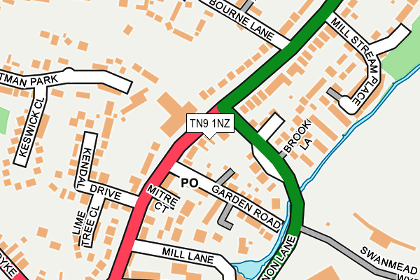 TN9 1NZ map - OS OpenMap – Local (Ordnance Survey)