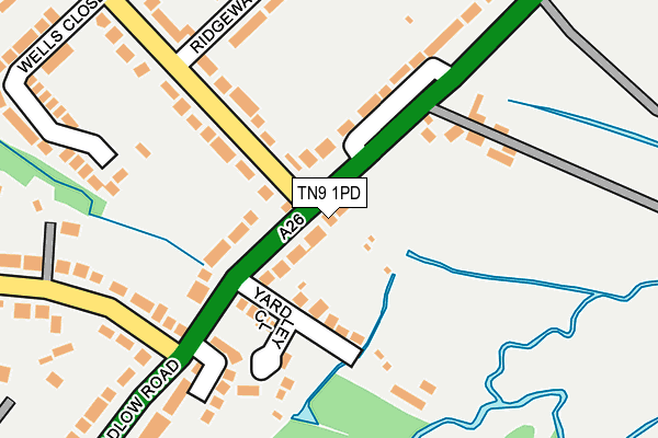 TN9 1PD map - OS OpenMap – Local (Ordnance Survey)