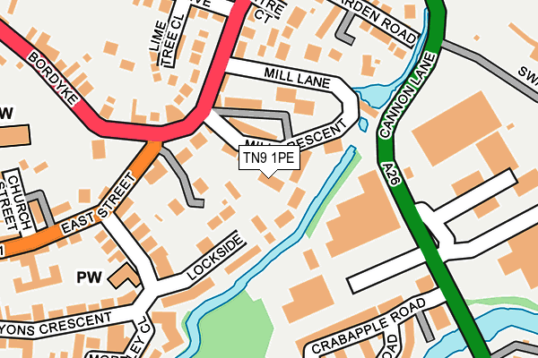 TN9 1PE map - OS OpenMap – Local (Ordnance Survey)