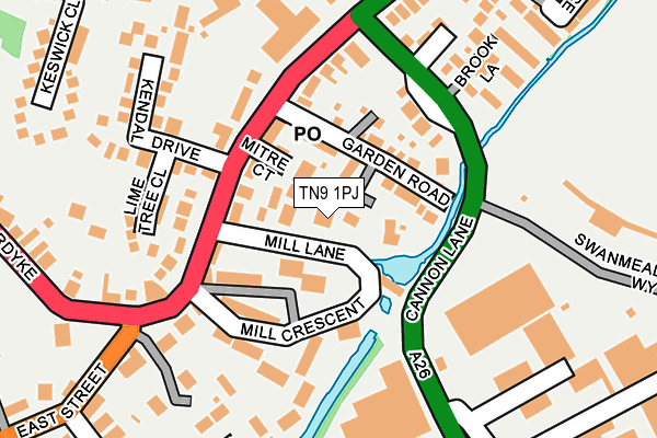 TN9 1PJ map - OS OpenMap – Local (Ordnance Survey)