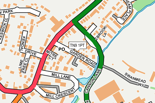 TN9 1PT map - OS OpenMap – Local (Ordnance Survey)