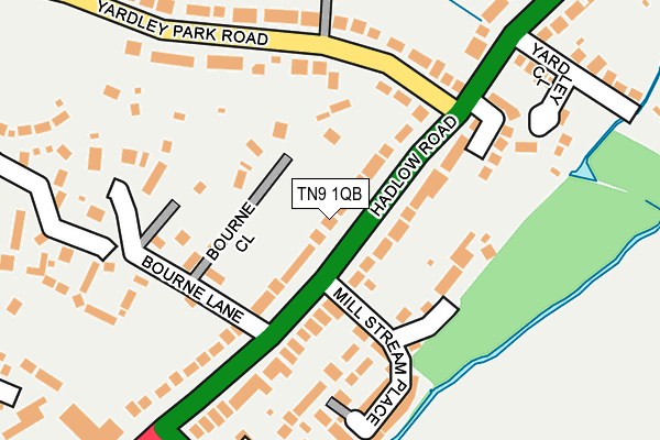 TN9 1QB map - OS OpenMap – Local (Ordnance Survey)