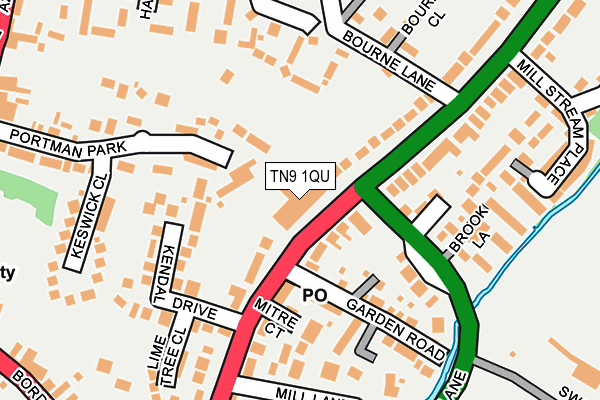 TN9 1QU map - OS OpenMap – Local (Ordnance Survey)