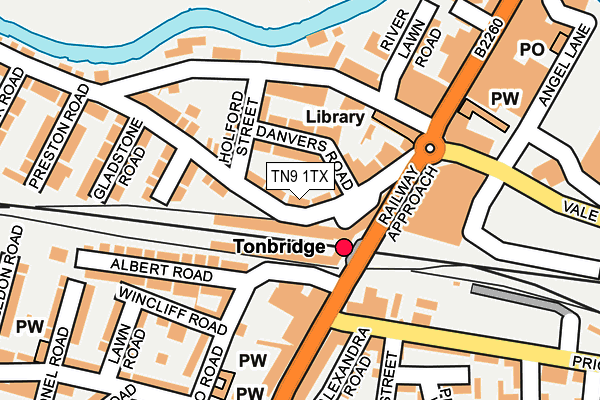 TN9 1TX map - OS OpenMap – Local (Ordnance Survey)