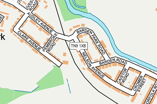 TN9 1XB map - OS OpenMap – Local (Ordnance Survey)