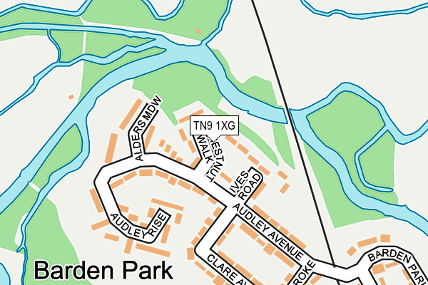 TN9 1XG map - OS OpenMap – Local (Ordnance Survey)