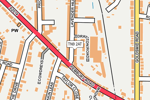 TN9 2AT map - OS OpenMap – Local (Ordnance Survey)