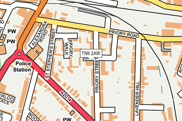 TN9 2AW map - OS OpenMap – Local (Ordnance Survey)