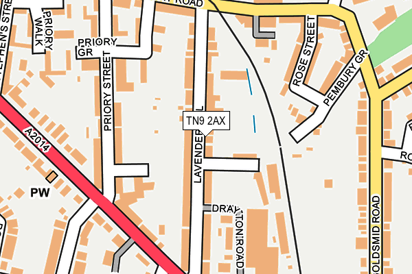 TN9 2AX map - OS OpenMap – Local (Ordnance Survey)