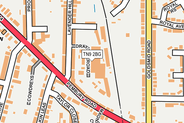 TN9 2BG map - OS OpenMap – Local (Ordnance Survey)