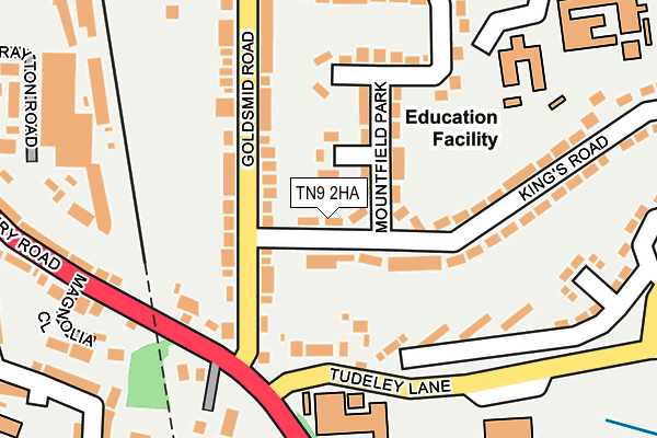 TN9 2HA map - OS OpenMap – Local (Ordnance Survey)