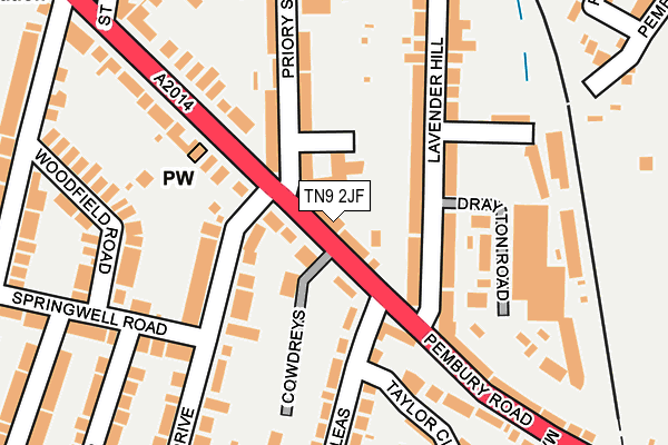 TN9 2JF map - OS OpenMap – Local (Ordnance Survey)