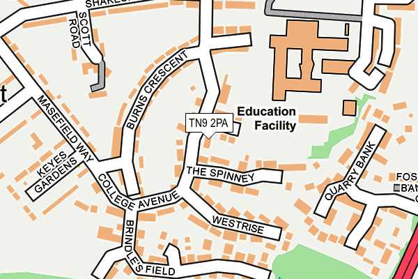 TN9 2PA map - OS OpenMap – Local (Ordnance Survey)