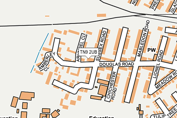 TN9 2UB map - OS OpenMap – Local (Ordnance Survey)