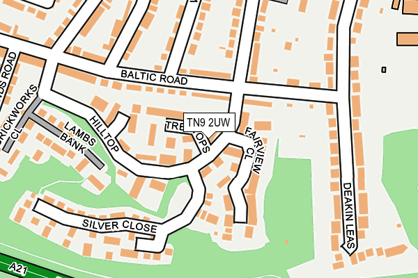 TN9 2UW map - OS OpenMap – Local (Ordnance Survey)