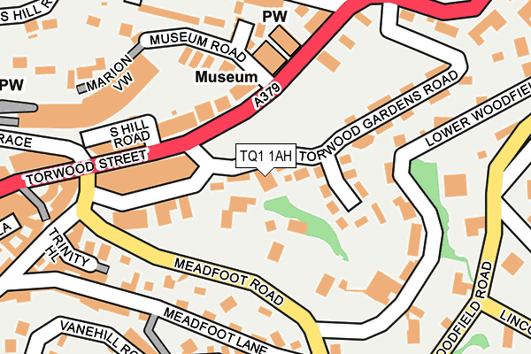 TQ1 1AH map - OS OpenMap – Local (Ordnance Survey)