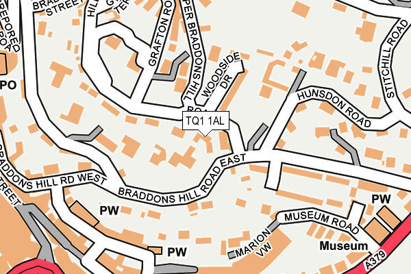 TQ1 1AL map - OS OpenMap – Local (Ordnance Survey)