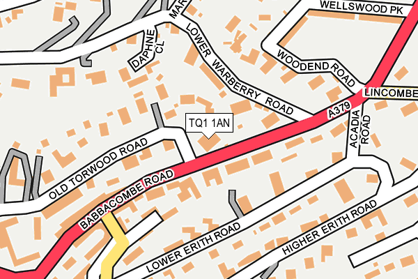 TQ1 1AN map - OS OpenMap – Local (Ordnance Survey)