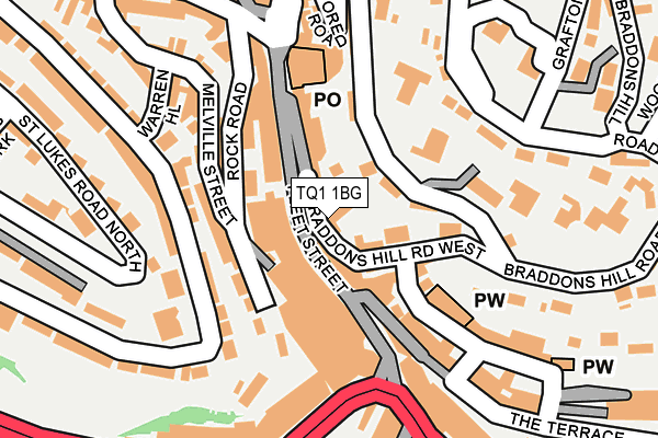 TQ1 1BG map - OS OpenMap – Local (Ordnance Survey)