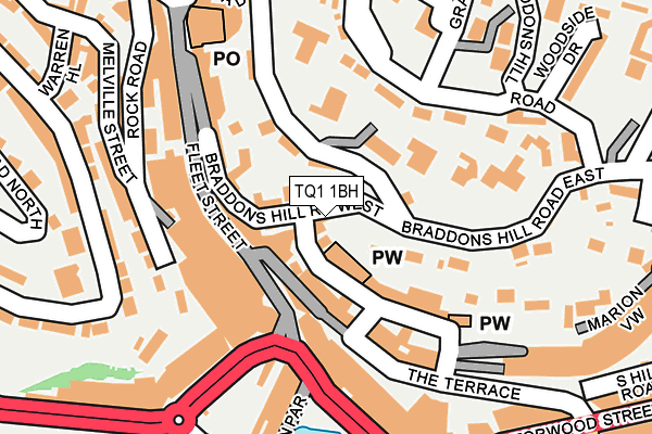 TQ1 1BH map - OS OpenMap – Local (Ordnance Survey)