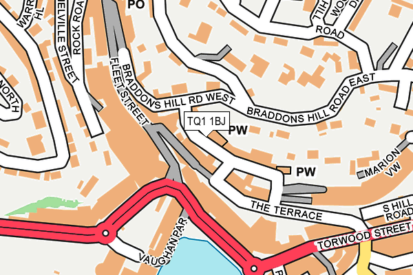 TQ1 1BJ map - OS OpenMap – Local (Ordnance Survey)