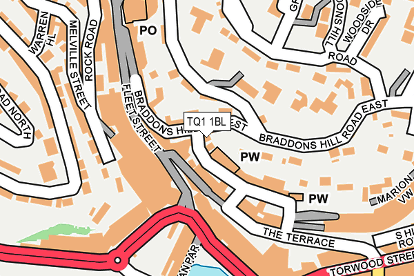 TQ1 1BL map - OS OpenMap – Local (Ordnance Survey)