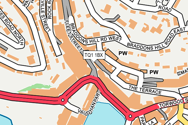 TQ1 1BX map - OS OpenMap – Local (Ordnance Survey)