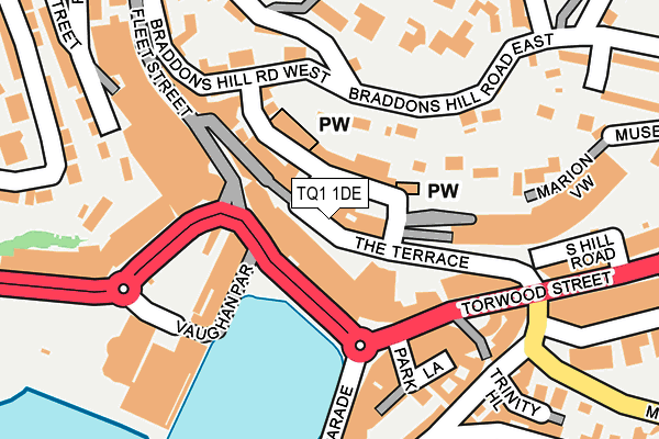 TQ1 1DE map - OS OpenMap – Local (Ordnance Survey)