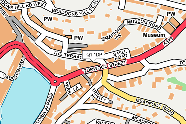TQ1 1DP map - OS OpenMap – Local (Ordnance Survey)