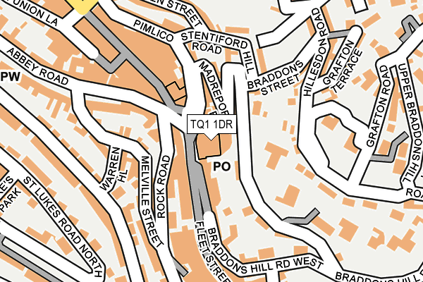 TQ1 1DR map - OS OpenMap – Local (Ordnance Survey)