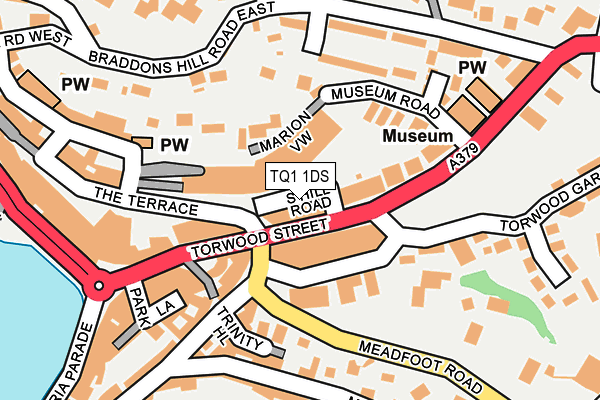 TQ1 1DS map - OS OpenMap – Local (Ordnance Survey)