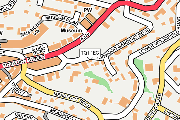 TQ1 1EG map - OS OpenMap – Local (Ordnance Survey)