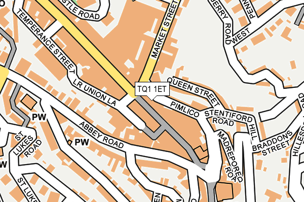 TQ1 1ET map - OS OpenMap – Local (Ordnance Survey)