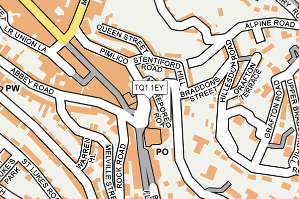 TQ1 1EY map - OS OpenMap – Local (Ordnance Survey)