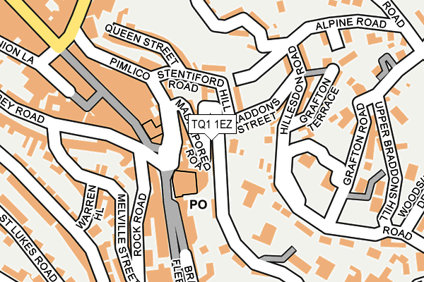 TQ1 1EZ map - OS OpenMap – Local (Ordnance Survey)