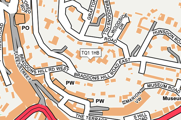 TQ1 1HB map - OS OpenMap – Local (Ordnance Survey)