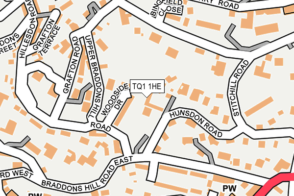 TQ1 1HE map - OS OpenMap – Local (Ordnance Survey)