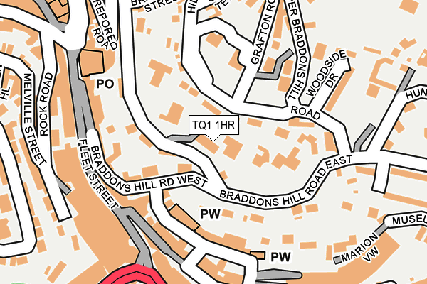 TQ1 1HR map - OS OpenMap – Local (Ordnance Survey)