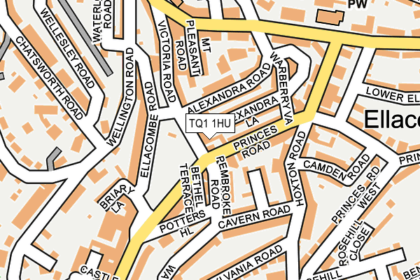 TQ1 1HU map - OS OpenMap – Local (Ordnance Survey)