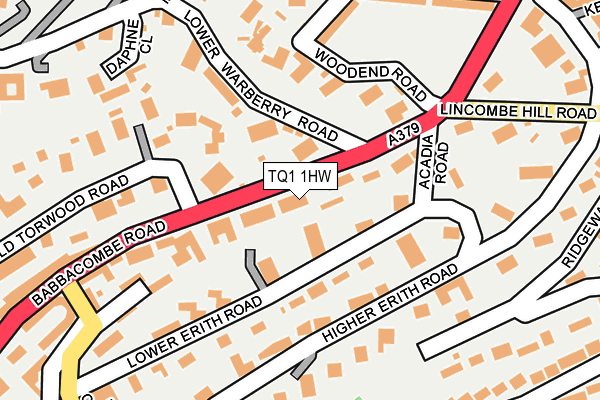 TQ1 1HW map - OS OpenMap – Local (Ordnance Survey)