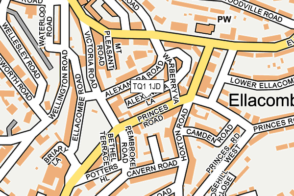 TQ1 1JD map - OS OpenMap – Local (Ordnance Survey)