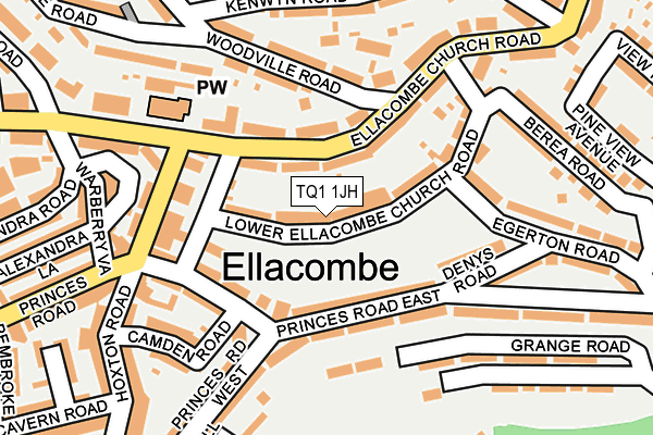 TQ1 1JH map - OS OpenMap – Local (Ordnance Survey)